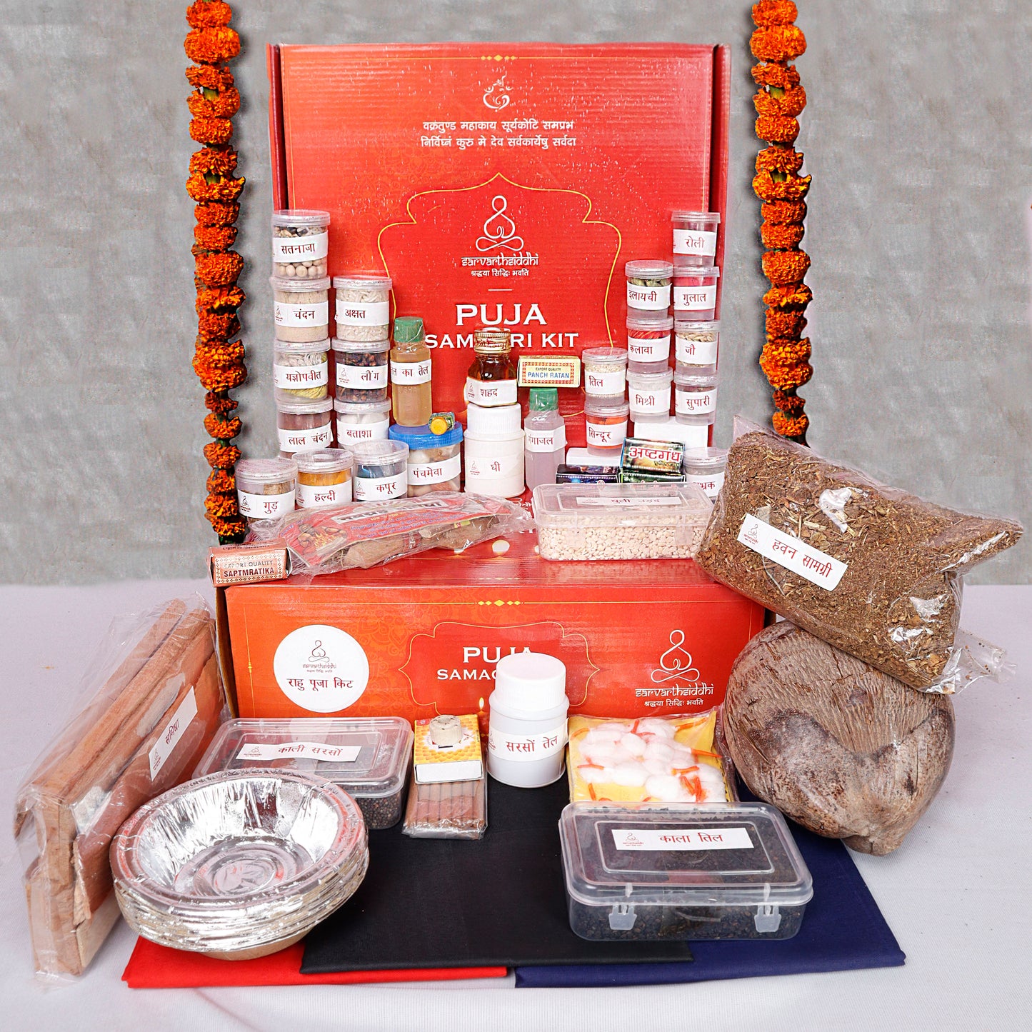 Sarvarth Siddhi's Rahu Puja Kit Complete with 46 Items