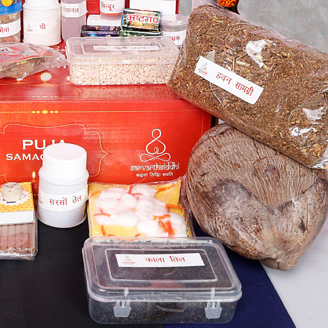 Sarvarth Siddhi's Rahu Puja Kit Complete with 46 Items